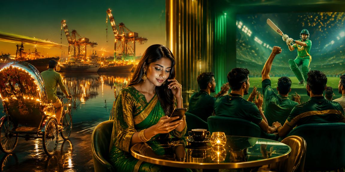 Cricket betting in Dhaka — using gloryapp808 on mobile beside a rickshaw